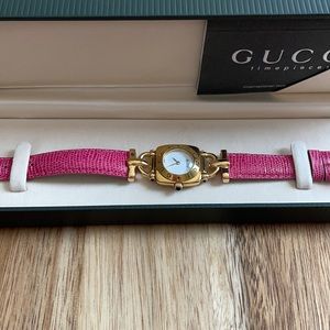 Gucci Pink Leather Watch